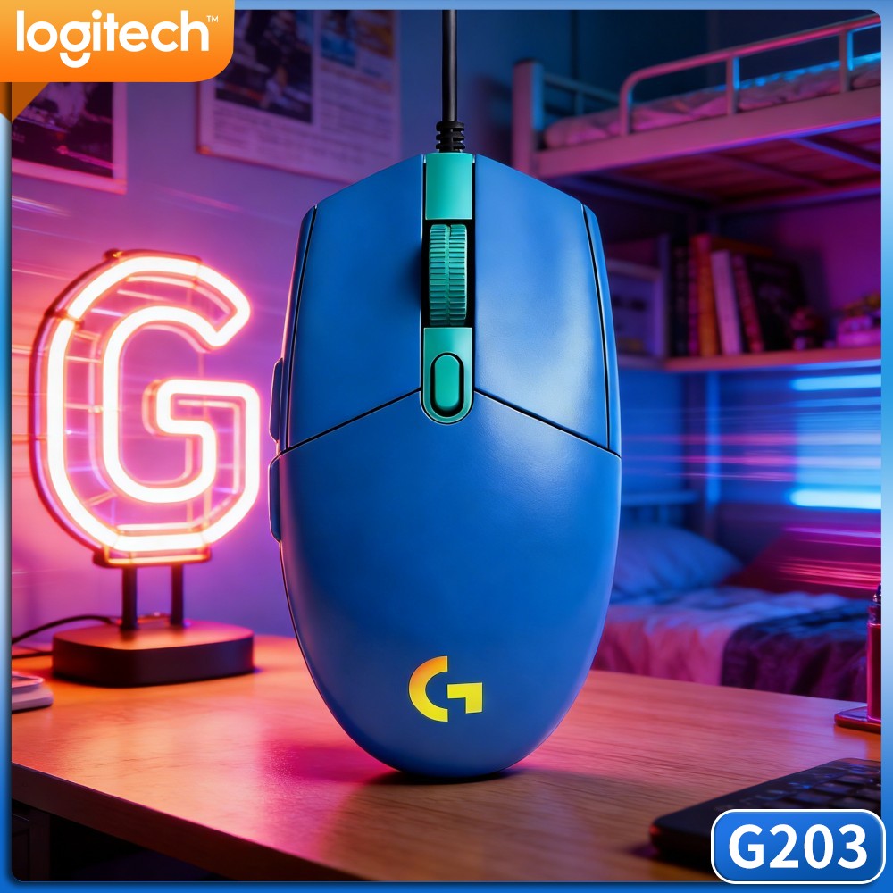 Logitech Mouse G203 - Logitech G203 Mouse Gaming Berkabel Vivid